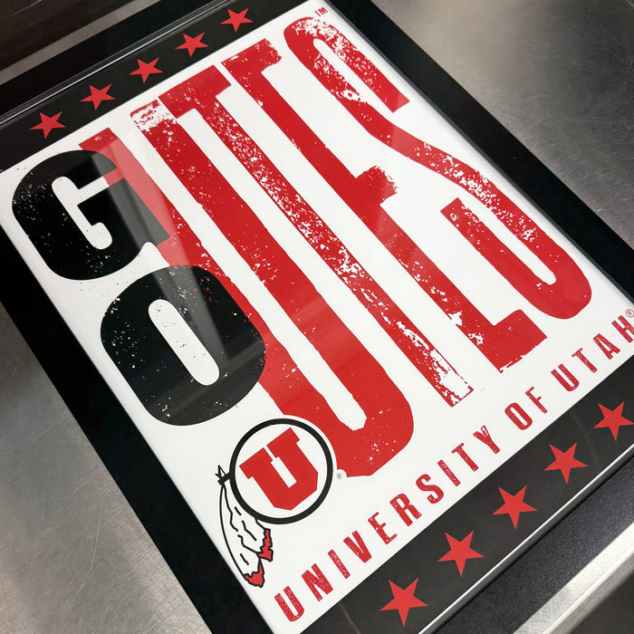 Limited Edition Utah Utes - Go Utes Letterpress Poster Print Art - 13x19"