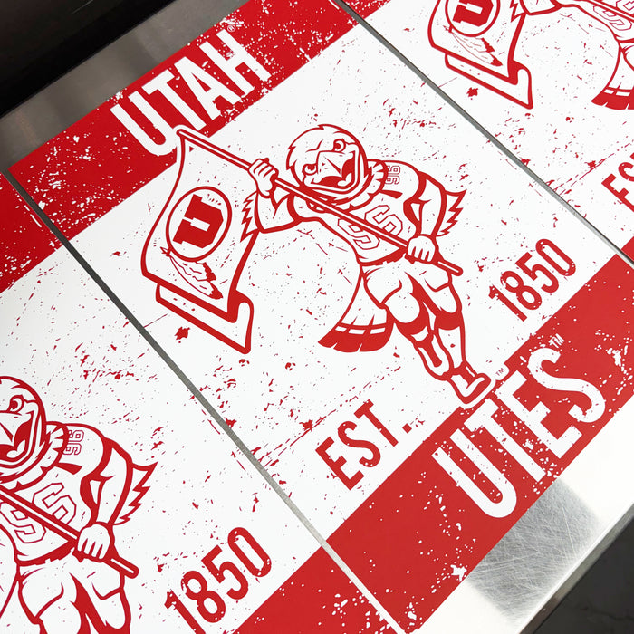 Limited Edition Utah Utes Vintage Mascot Poster Print Art - 13x19"