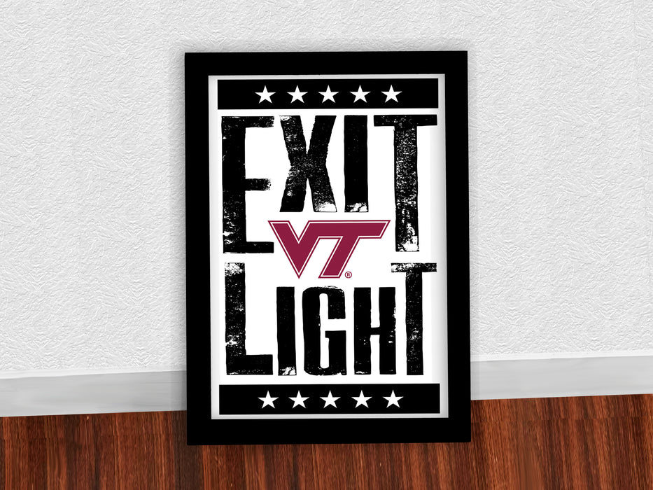 Limited Edition Virginia Tech Exit Light Letterpress Poster Art Print