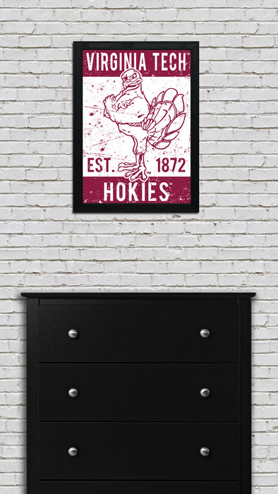 Limited Edition Virginia Tech Hokie Bird Vintage Poster Art Print