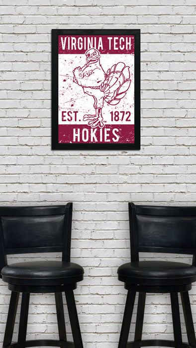 Limited Edition Virginia Tech Hokie Bird Vintage Poster Art Print