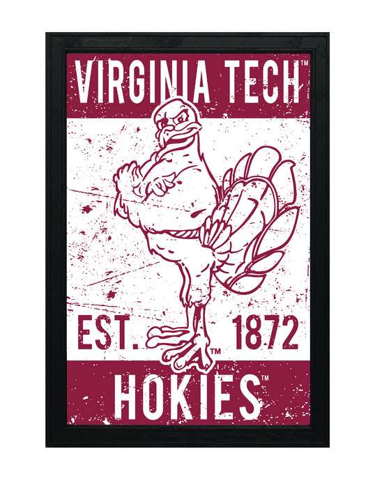 Limited Edition Virginia Tech Hokie Bird Vintage Poster Art Print