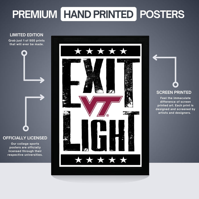Limited Edition Virginia Tech Exit Light Letterpress Poster Art Print