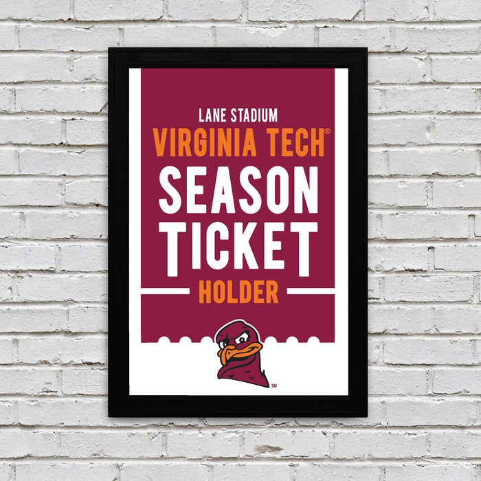 Limited Edition Virginia Tech Poster - Season Ticket Holder Art Print - 13x19"