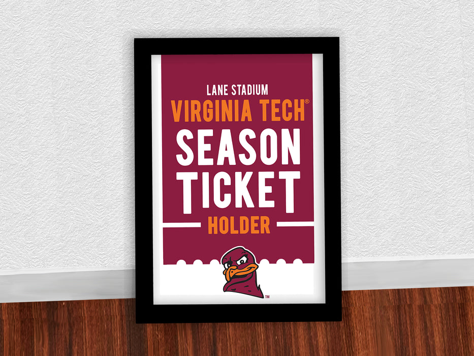 Limited Edition Virginia Tech Poster - Season Ticket Holder Art Print - 13x19"