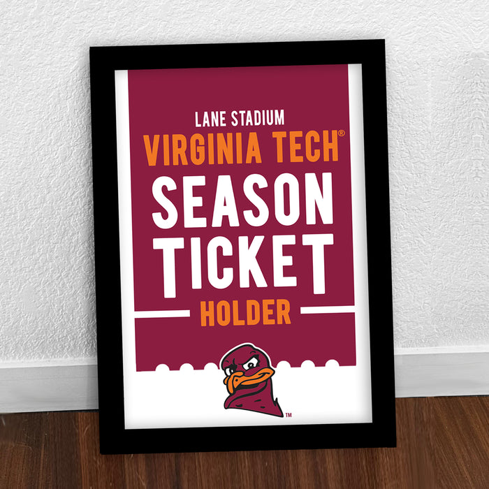 Limited Edition Virginia Tech Poster - Season Ticket Holder Art Print - 13x19"