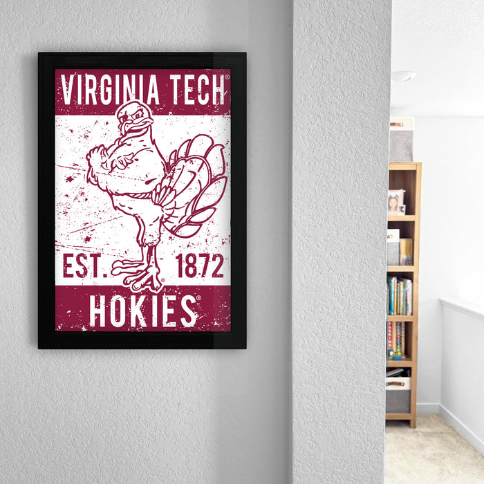 Limited Edition Virginia Tech Hokie Bird Vintage Poster Art Print