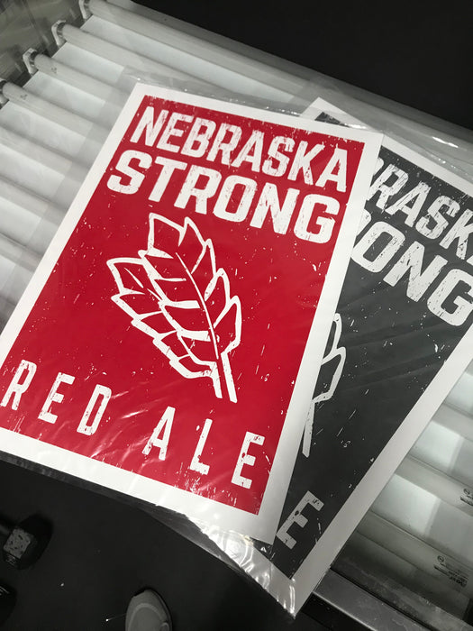 Limited Edition Nebraska Strong Red Ale Craft Beer Poster - Charcoal - 13x19"