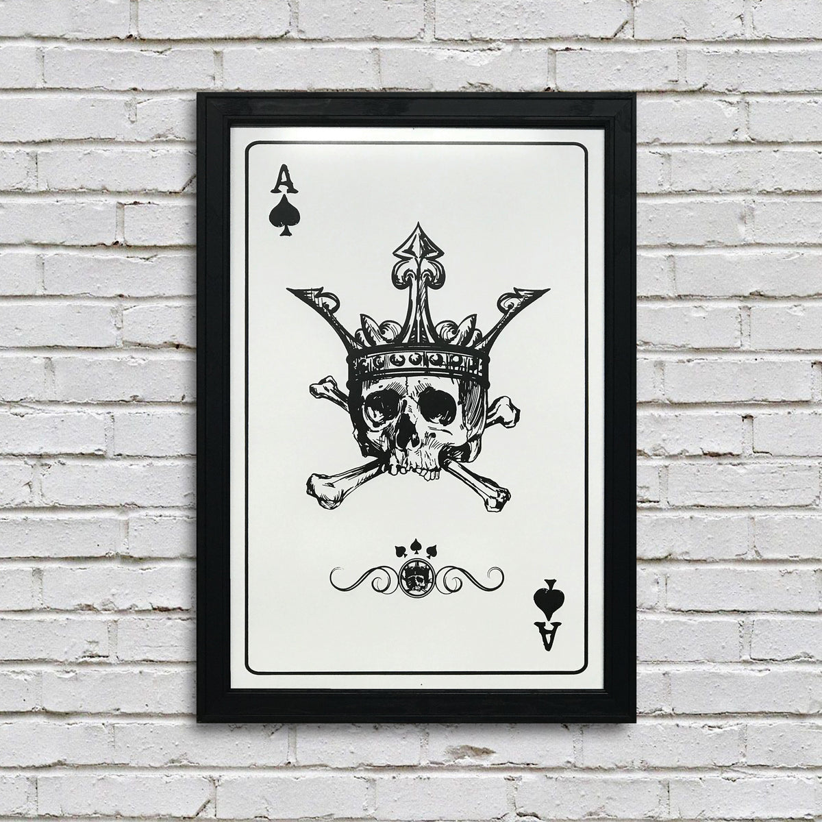 Limited Edition Ace of Spades Art Poster - Skull Card Print