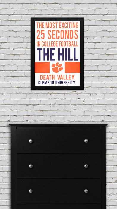 Limited Edition The Hill Clemson Tigers Poster Art - 13x19"