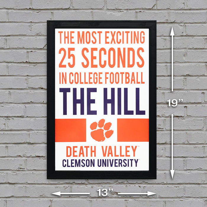 Limited Edition The Hill Clemson Tigers Poster Art - 13x19"