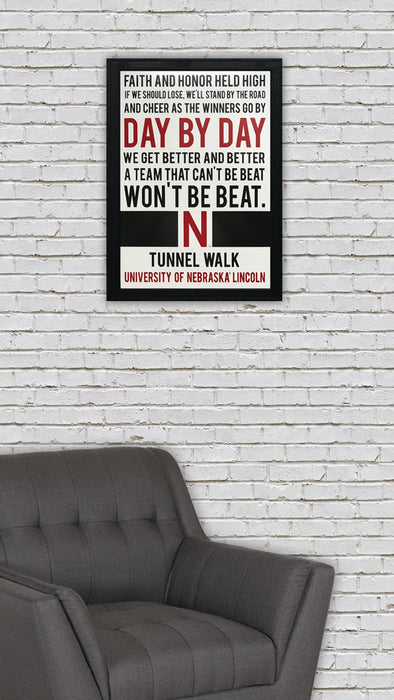 Limited Edition Day By Day Nebraska Cornhuskers Tunnel Walk Poster Art - 13x19"