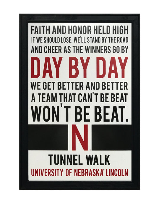 Limited Edition Day By Day Nebraska Cornhuskers Tunnel Walk Poster Art - 13x19"