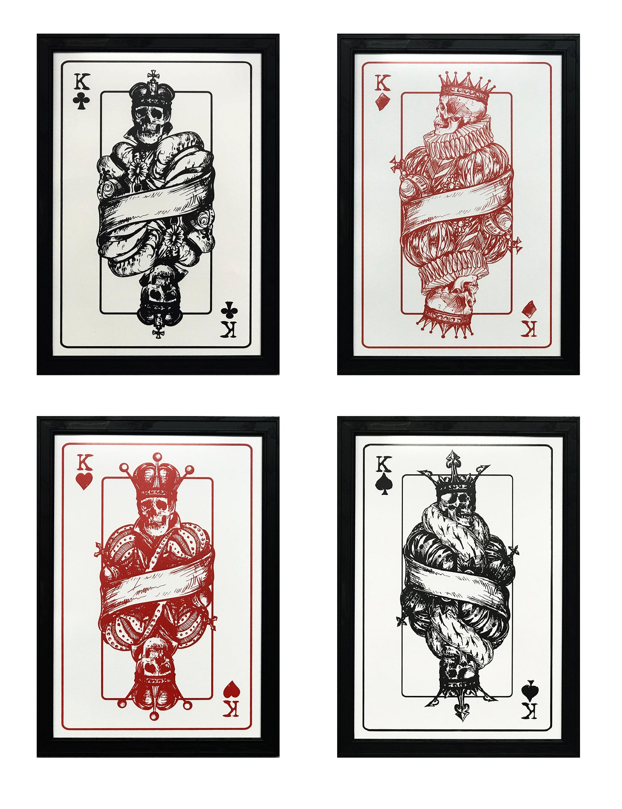 King of Spades in Gold over Black Canvas Print