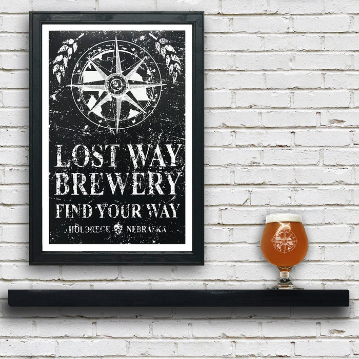 Limited Edition Lost Way Brewery - Craft Beer Poster - Black - 13x19"