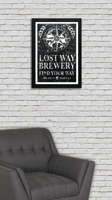 Limited Edition Lost Way Brewery - Craft Beer Poster - Black - 13x19"