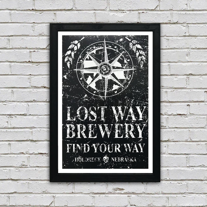 Limited Edition Lost Way Brewery - Craft Beer Poster - Black - 13x19"