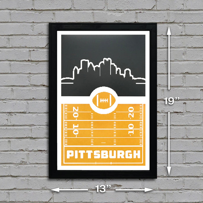 Limited Edition Pittsburgh Steelers Poster Art - Retro Video Game Style - 13x19"