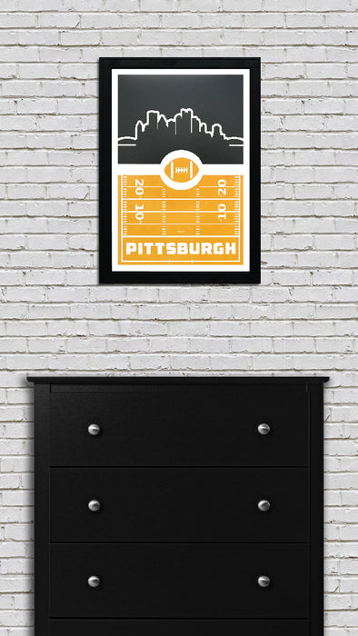 Limited Edition Pittsburgh Steelers Poster Art - Retro Video Game Style - 13x19"