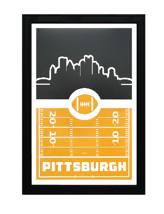 Limited Edition Pittsburgh Steelers Poster Art - Retro Video Game Style - 13x19"