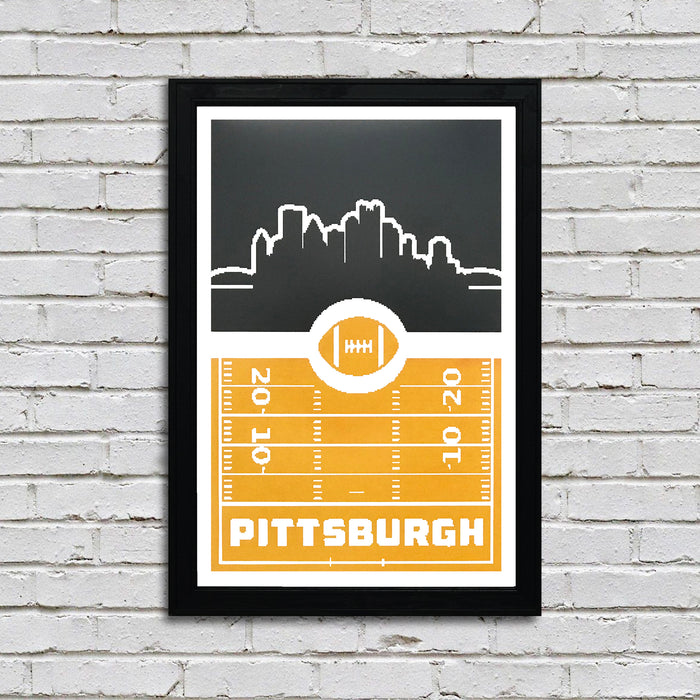 Limited Edition Pittsburgh Steelers Poster Art - Retro Video Game Style - 13x19"