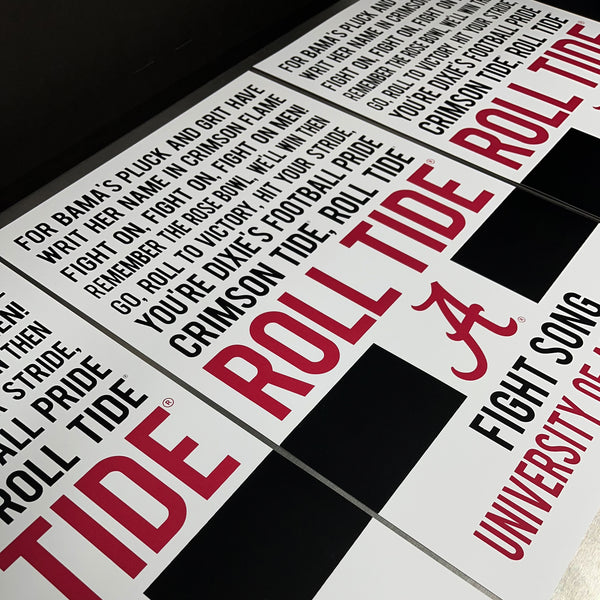 Limited Edition Roll Tide Yea Alabama Fight Song Crimson Tide Poster A