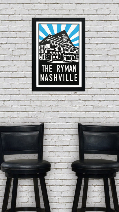 Limited Edition Limited Edition The Ryman Auditorium Poster Art Print - Blue Starburst - 13x19"