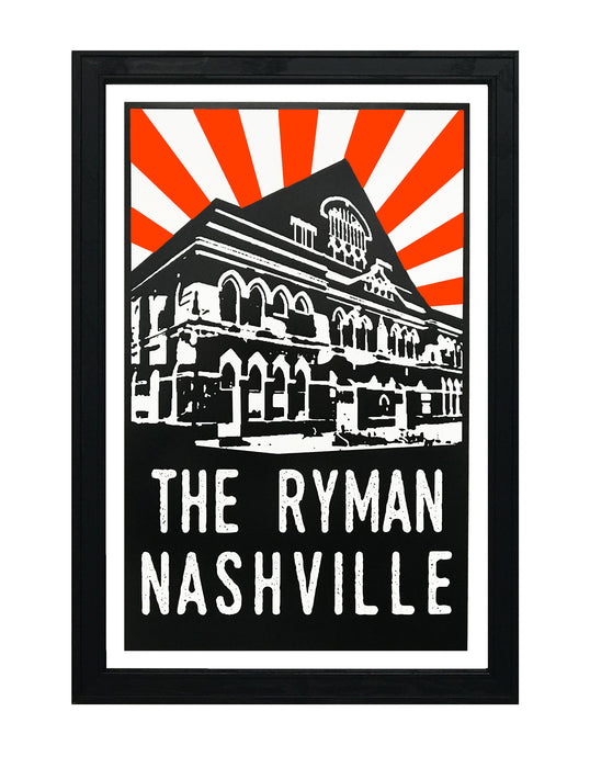 Limited Edition Limited Edition The Ryman Auditorium Poster - Orange Starburst - 13x19"