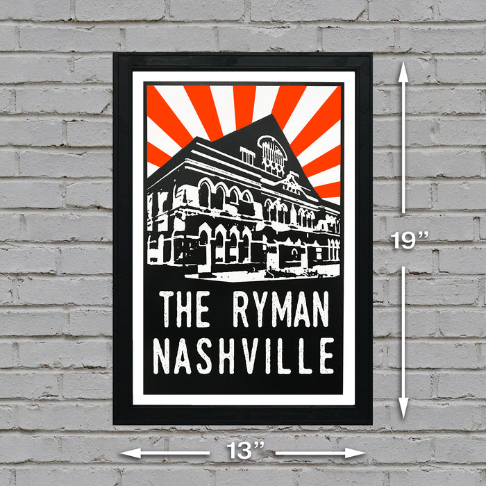 Limited Edition Limited Edition The Ryman Auditorium Poster - Orange Starburst - 13x19"