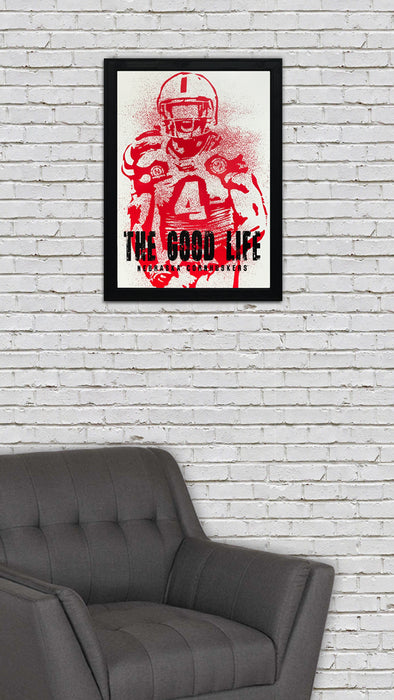 Limited Edition The Good Life Nebraska Cornhuskers Lavonte David Modern Era Poster Art - 13x19"