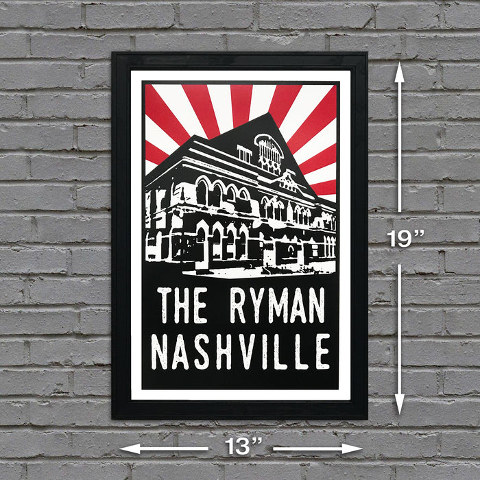 Limited Edition Limited Edition The Ryman Auditorium Art Poster - Red Starburst - 13x19"