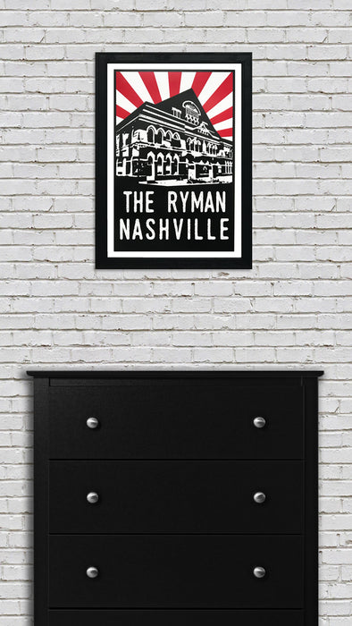 Limited Edition Limited Edition The Ryman Auditorium Art Poster - Red Starburst - 13x19"