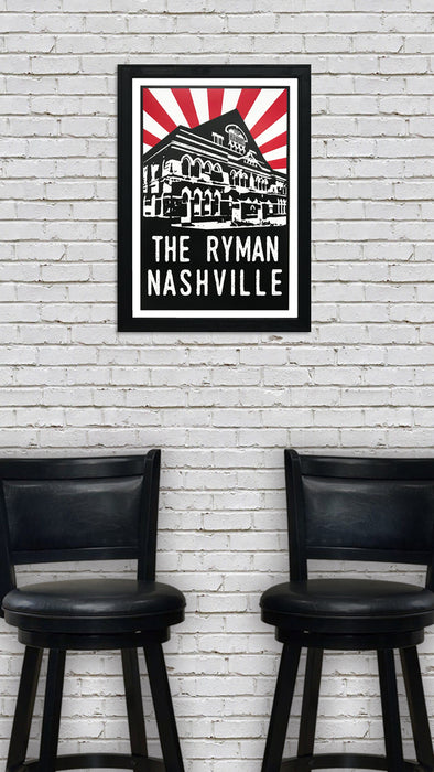 Limited Edition Limited Edition The Ryman Auditorium Art Poster - Red Starburst - 13x19"