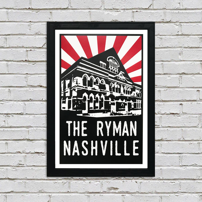 Limited Edition Limited Edition The Ryman Auditorium Art Poster - Red Starburst - 13x19"